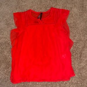 Renee C Nordstrom red office wear top size med